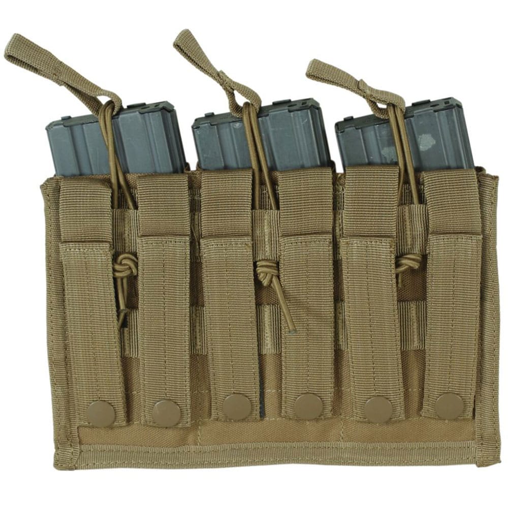 Potrójna ładownica Voodoo Tactical Triple Open Top Mag Pouch na magazynki M4 / M16 - Coyote