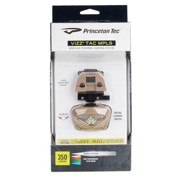 Latarka czołowa Princeton Tec VIZZ TAC MPLS - Tan/MultiCam - 350 lumenów