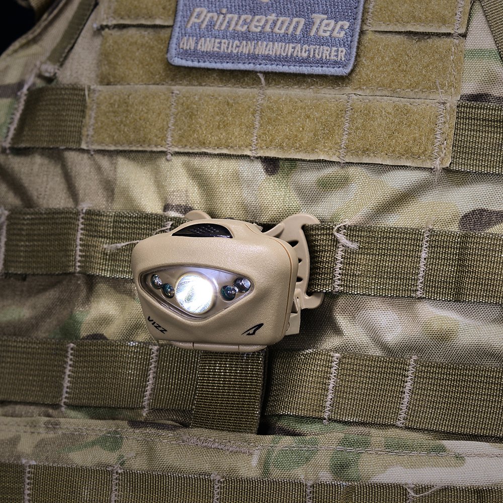 Latarka czołowa Princeton Tec VIZZ TAC MPLS - Tan/MultiCam - 350 lumenów