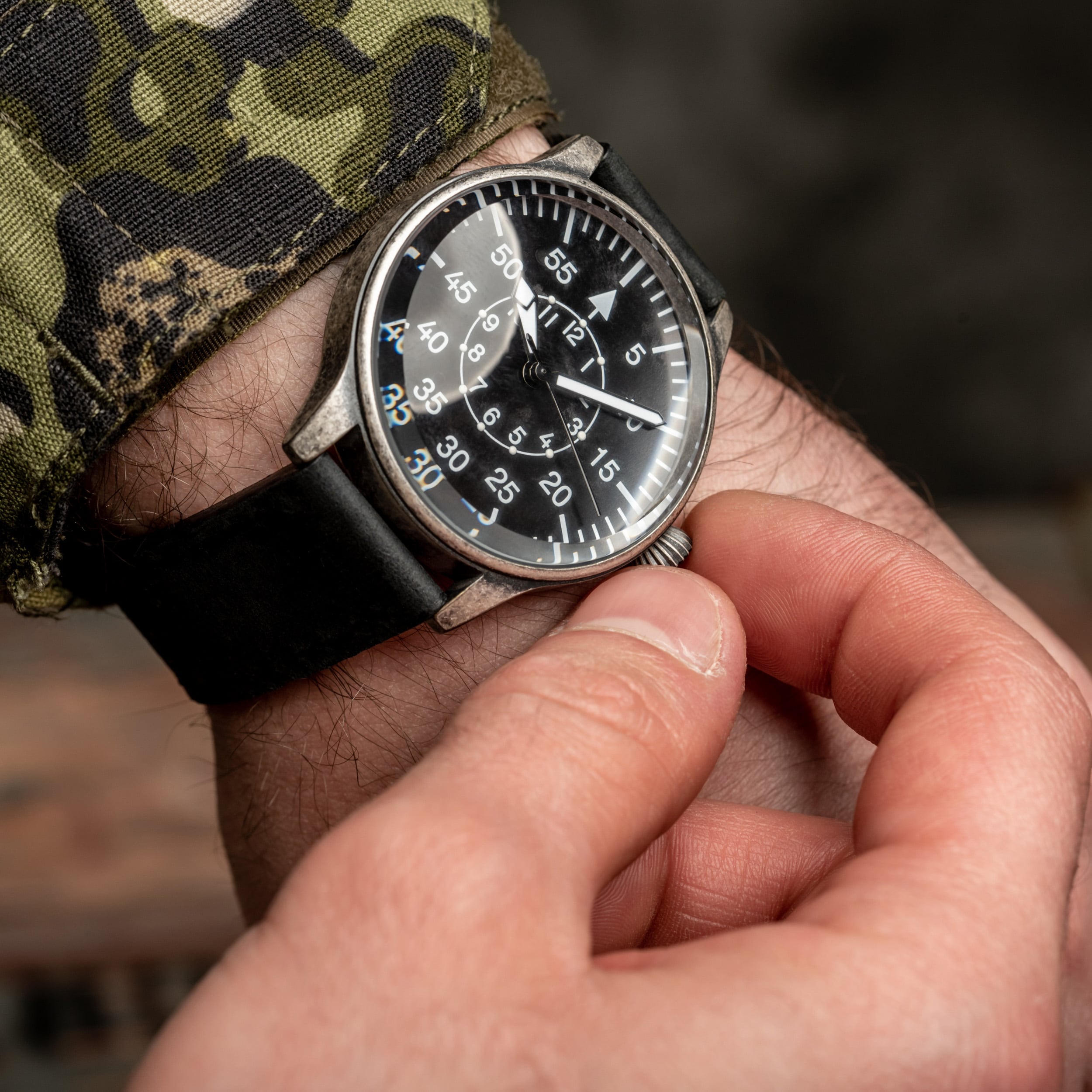 Годинник Mil-Tec Army Retro Pilot Quartz Watch - Black
