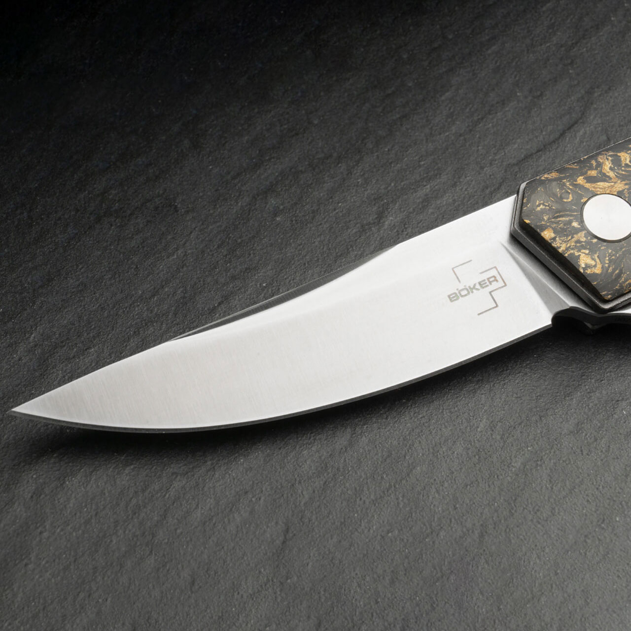 Boker Plus Kwaiken Compact Flipper Folding Knife - Marble Carbon Copper