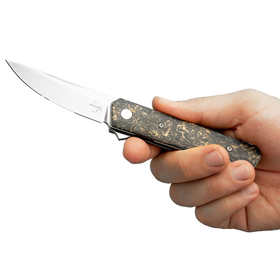 Boker Plus Kwaiken Compact Flipper Folding Knife - Marble Carbon Copper