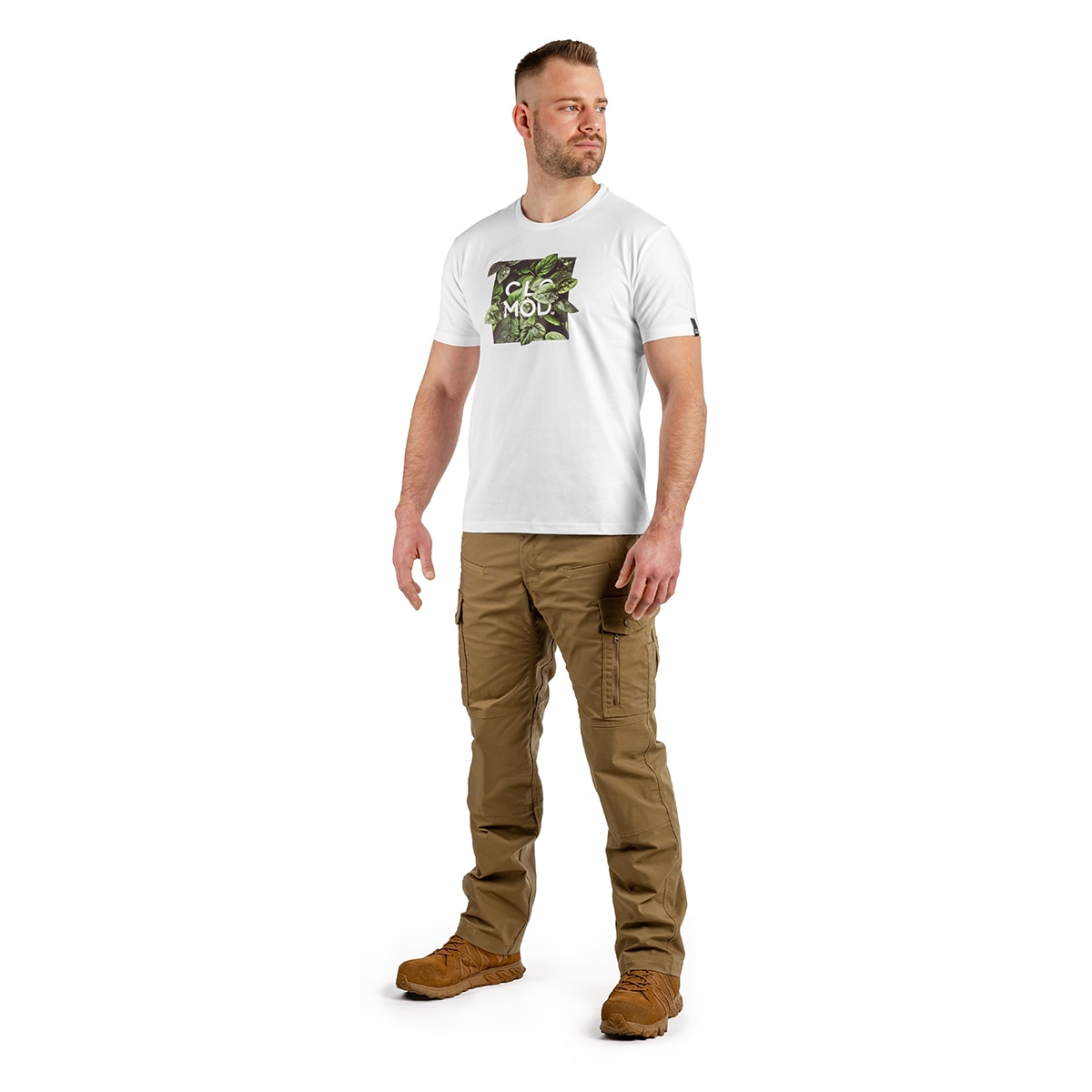 Koszulka T-shirt Pentagon CloMod Leaves - White