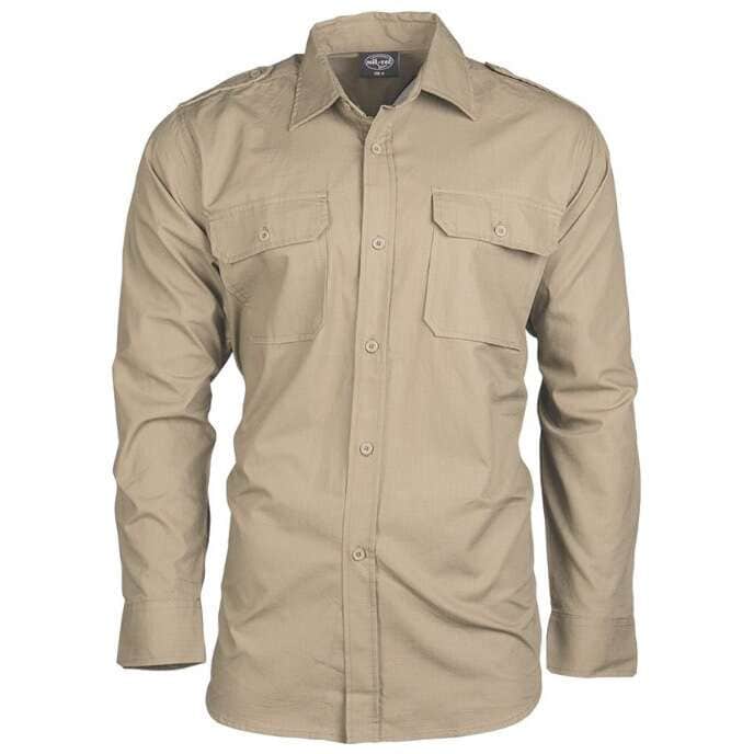 Koszula taktyczna Mil-Tec Tropical Ripstop Long Sleeve - Khaki