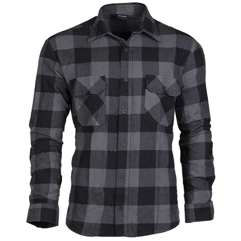 Koszula Mil-Tec Flannel Shirt Light - Black/Gray D/R