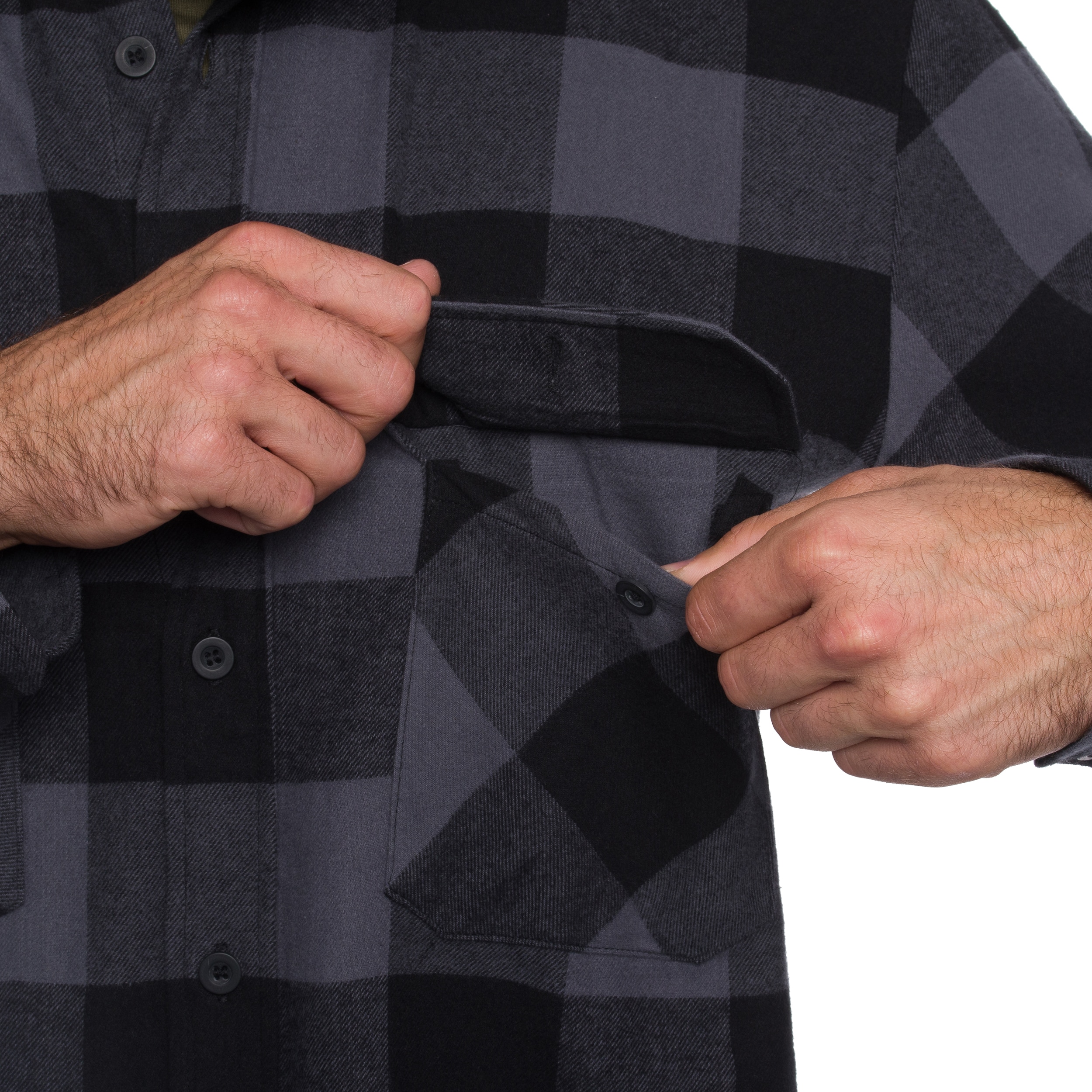 Сорочка Mil-Tec Flannel Shirt Light Longsleeve - Black/Gray