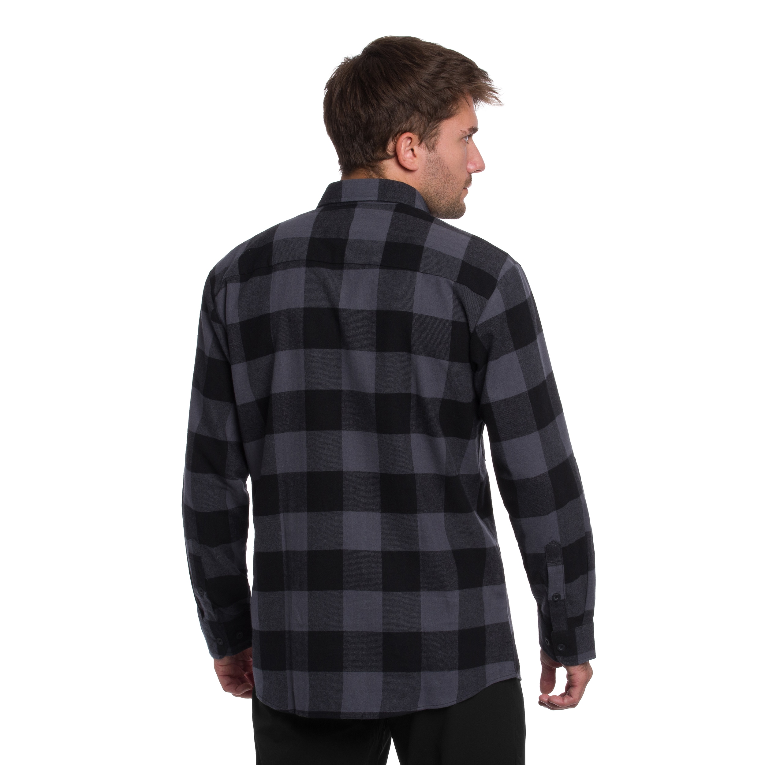 Сорочка Mil-Tec Flannel Shirt Light Longsleeve - Black/Gray