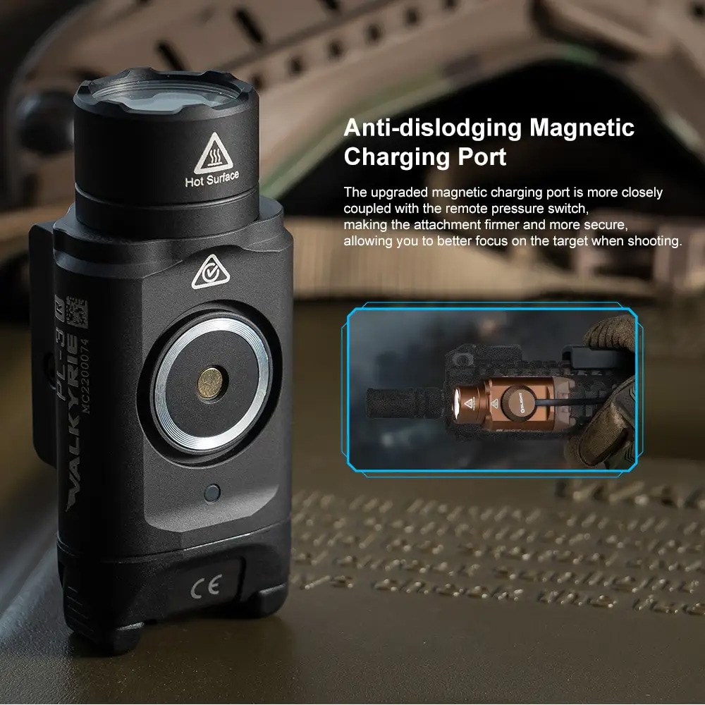 Olight PL-3R Valkyrie Black weapon flashlight - 1500 lumens