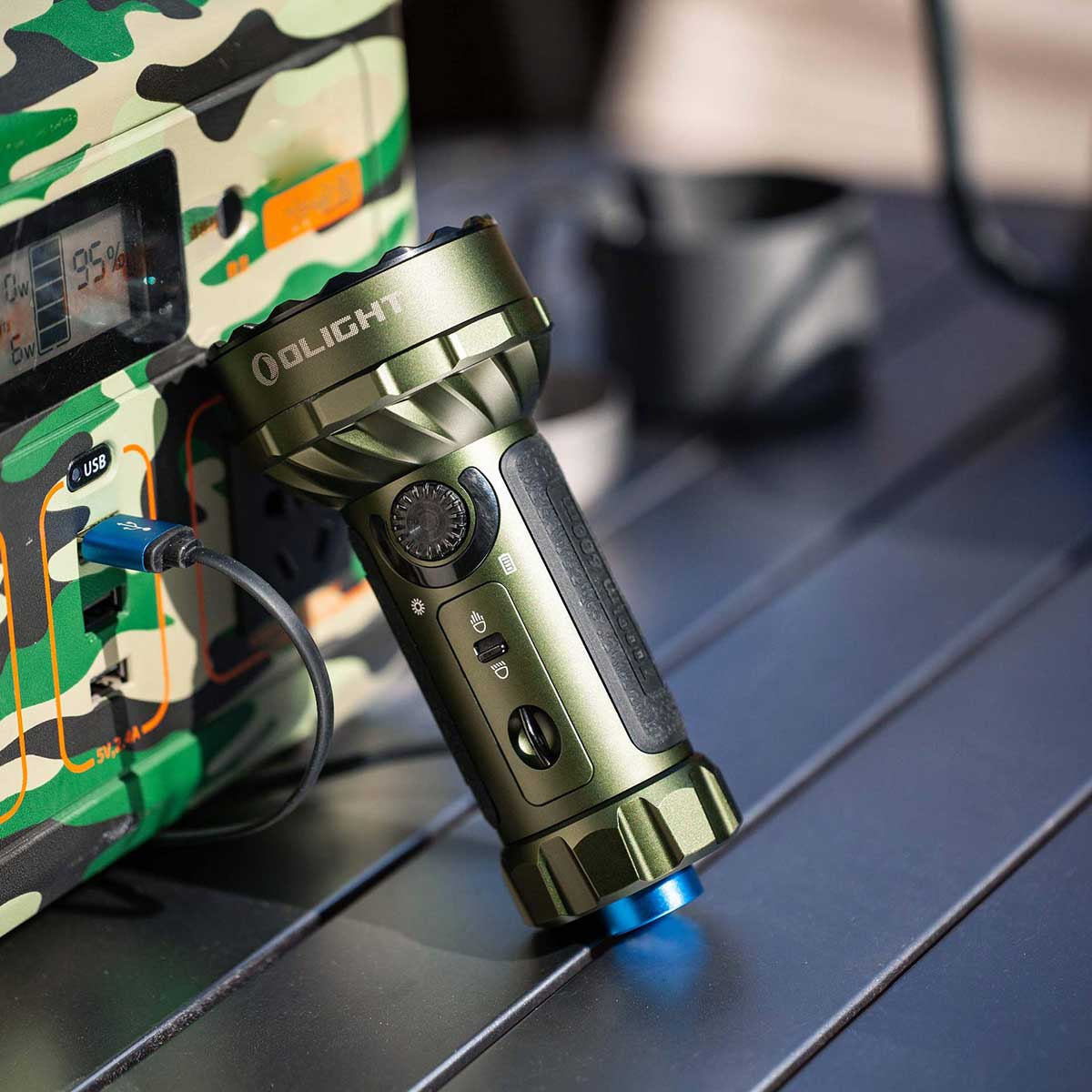 Latarka akumulatorowa Olight Marauder Mini Olive Drab Green - 7000 lumenów, zasięg 600 m