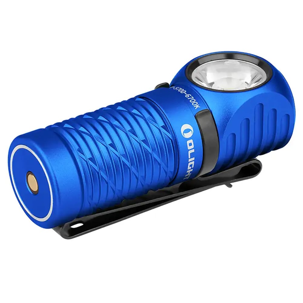 Latarka czołowa i kątowa Olight Perun 2 Mini Cool White Blue z opaską - 1100 lumenów