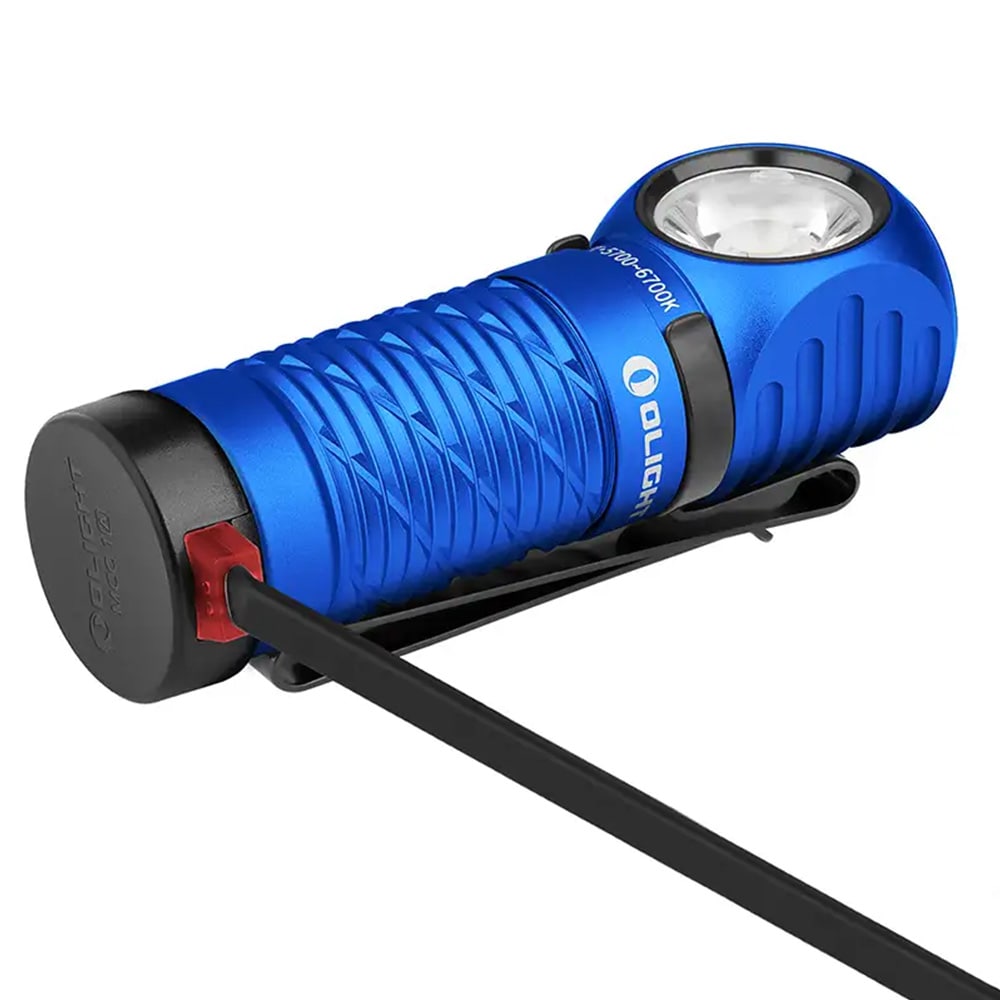 Latarka czołowa i kątowa Olight Perun 2 Mini Cool White Blue z opaską - 1100 lumenów
