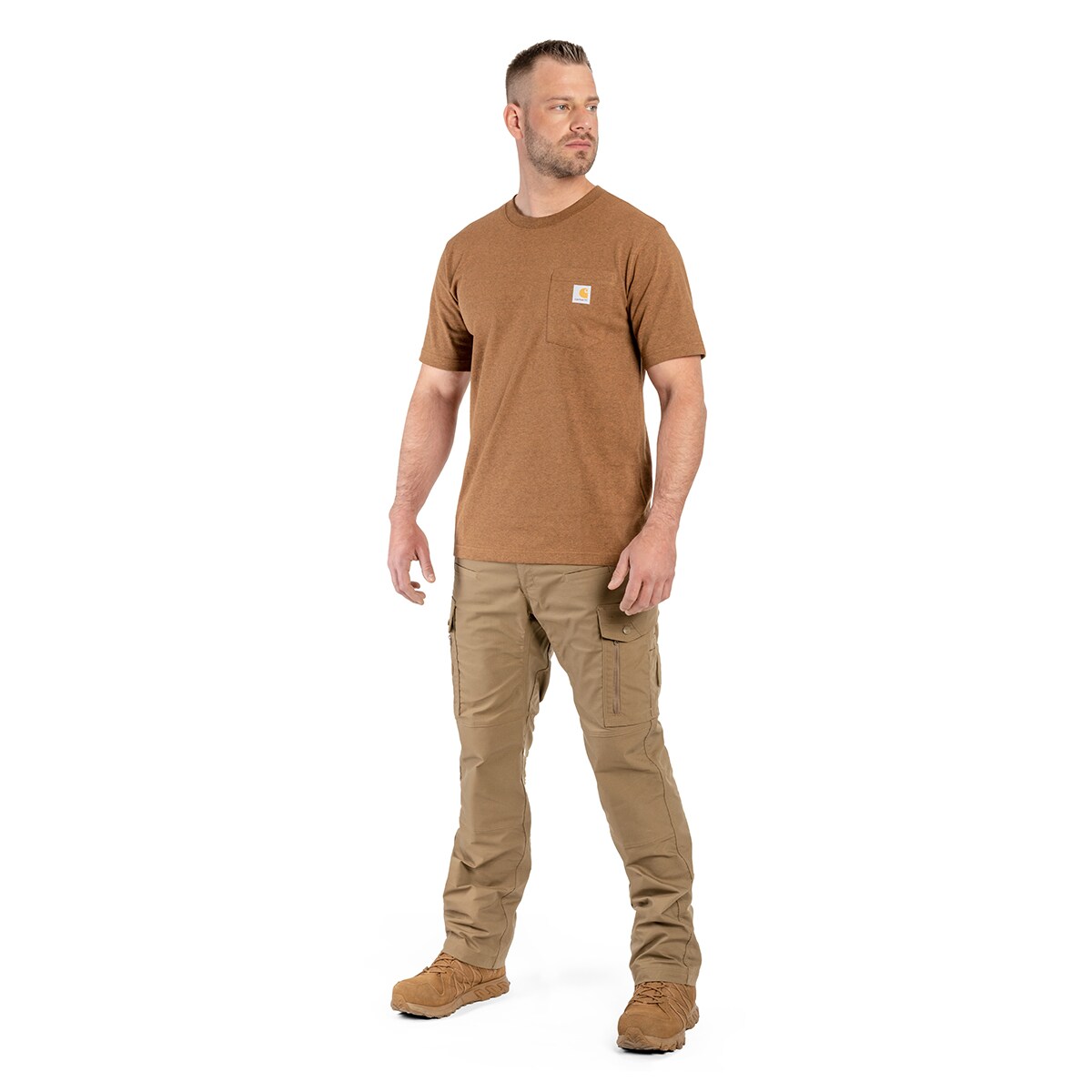 Koszulka T-Shirt Carhartt K87 Pocket - Oiled Walnut Heather