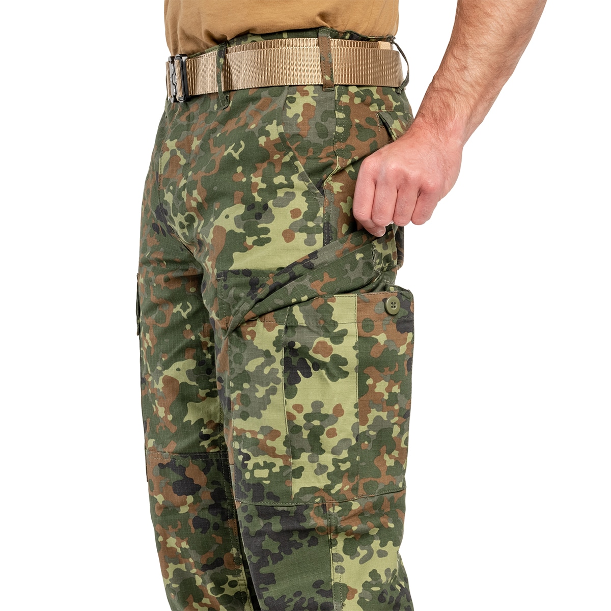 Spodnie wojskowe Mil-Tec Teesar Rip-Stop BDU Slim Fit - Flecktarn