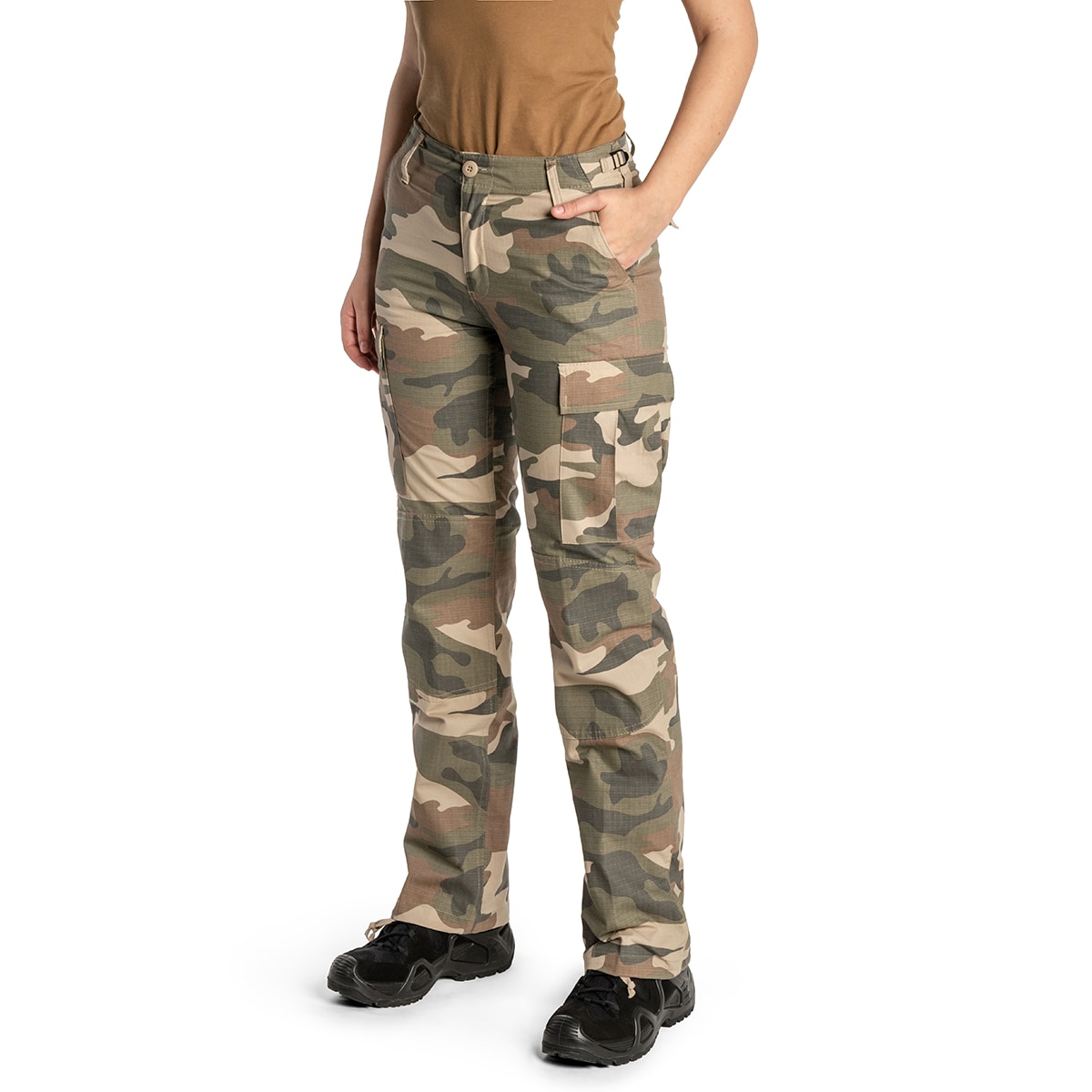 Spodnie damskie Brandit Cargo BDU Rip-Stop - Light Woodland