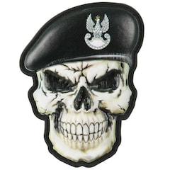 Naszywka M-Tac Czaszka w berecie Wojska Pancerne 3D PVC - Black