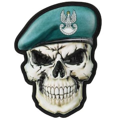 Naszywka M-Tac Czaszka w berecie Wojska Lądowe 3D PVC - Green