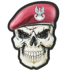 Naszywka M-Tac Czaszka w berecie Wojska Powietrznodesantowe 3D PVC - Dark Burgundy