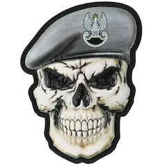 Naszywka M-Tac Czaszka w berecie GROM 3D PVC - Grey