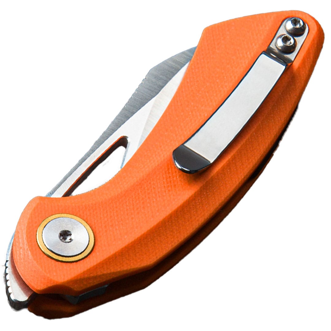 Bestech Knives Bihai Stonewash folding knife by Ostap Hel - Orange