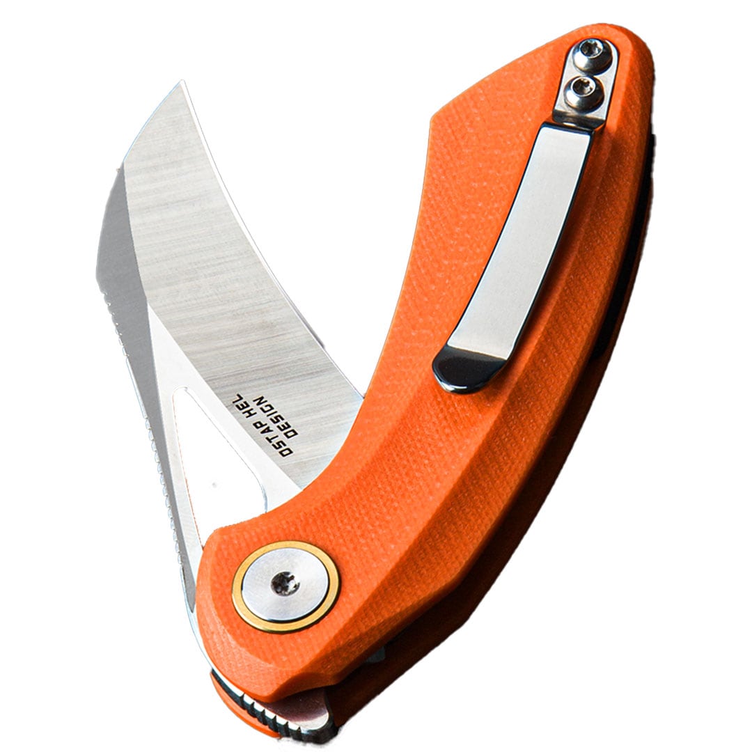 Bestech Knives Bihai Stonewash folding knife by Ostap Hel - Orange