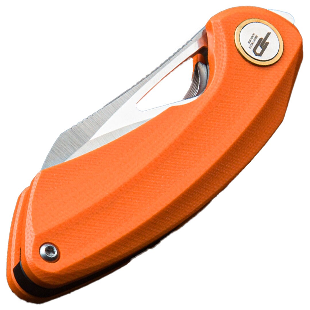 Bestech Knives Bihai Stonewash folding knife by Ostap Hel - Orange