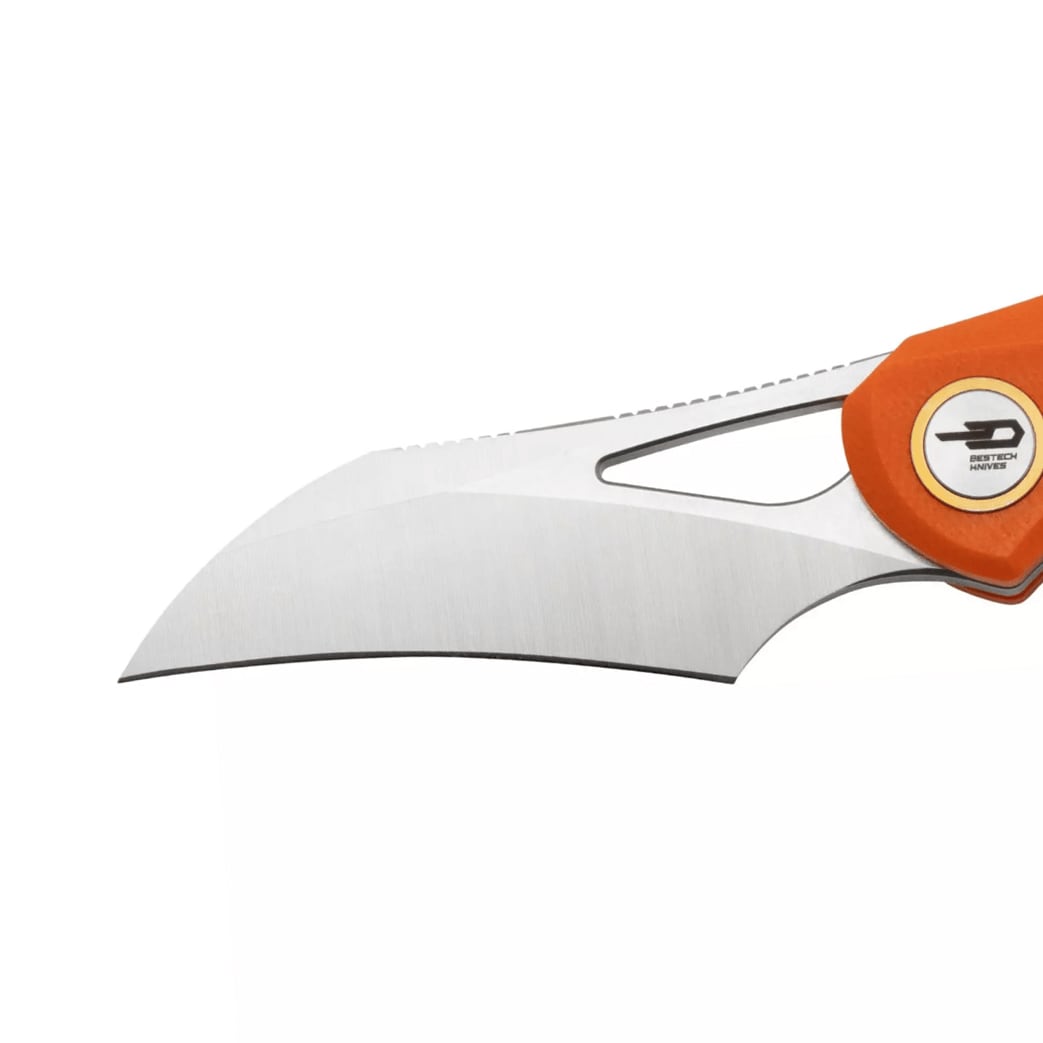 Bestech Knives Bihai Stonewash folding knife by Ostap Hel - Orange