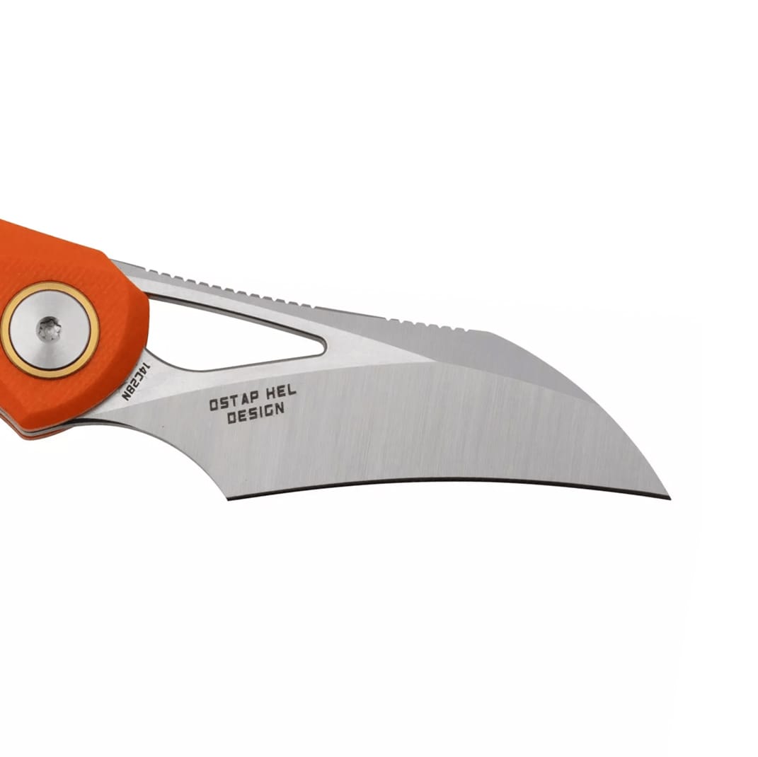 Bestech Knives Bihai Stonewash folding knife by Ostap Hel - Orange