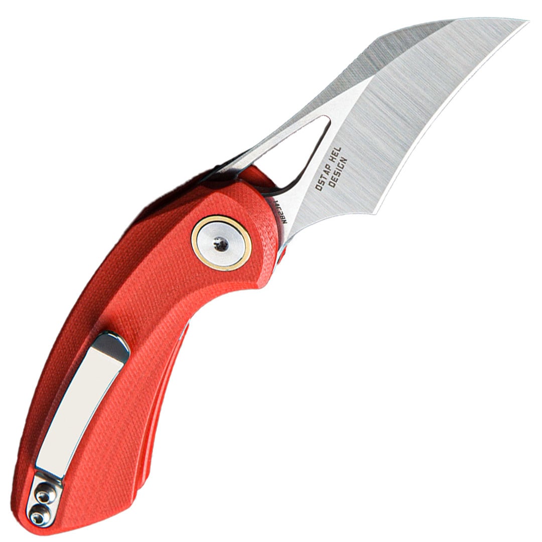 Nóż składany Bestech Knives Bihai by Ostap Hel - Stonewash/Red