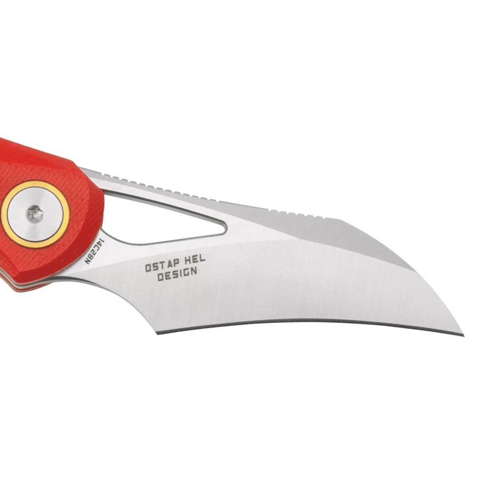 Nóż składany Bestech Knives Bihai by Ostap Hel - Stonewash/Red
