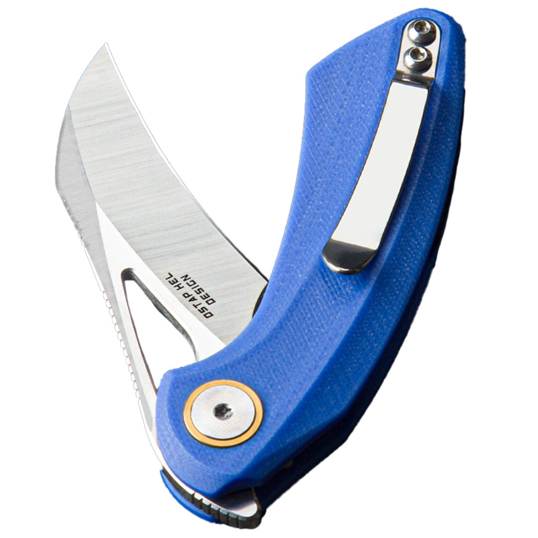 Nóż składany Bestech Knives Bihai by Ostap Hel - Stonewash/Blue