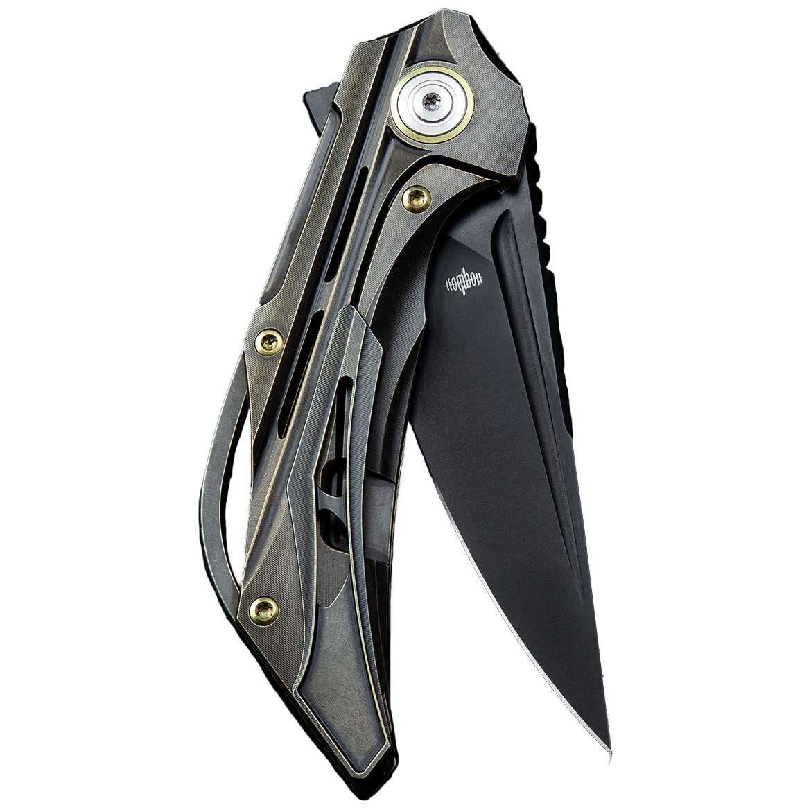 Nóż składany Bestech Knives Vigil - Black Stonewash Blade/Bronze Titanium