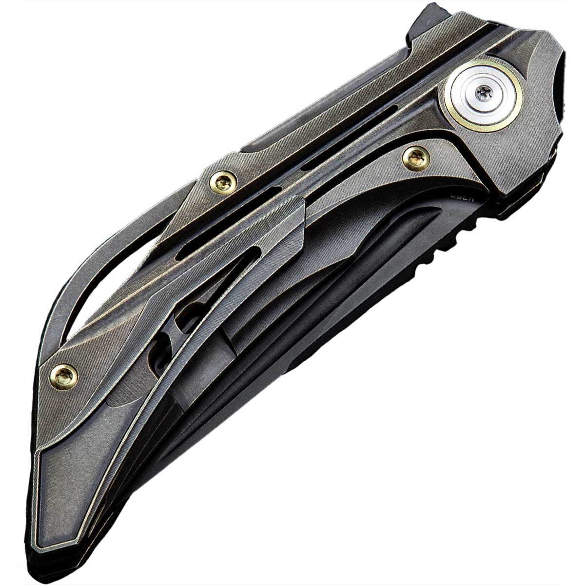 Nóż składany Bestech Knives Vigil - Black Stonewash Blade/Bronze Titanium