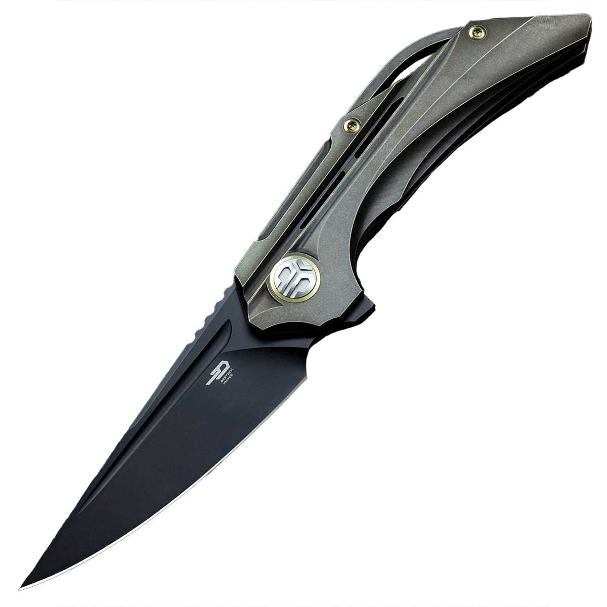 Складаний ніж Bestech Knives Vigil - Black Stonewash Blade/Bronze Titanium