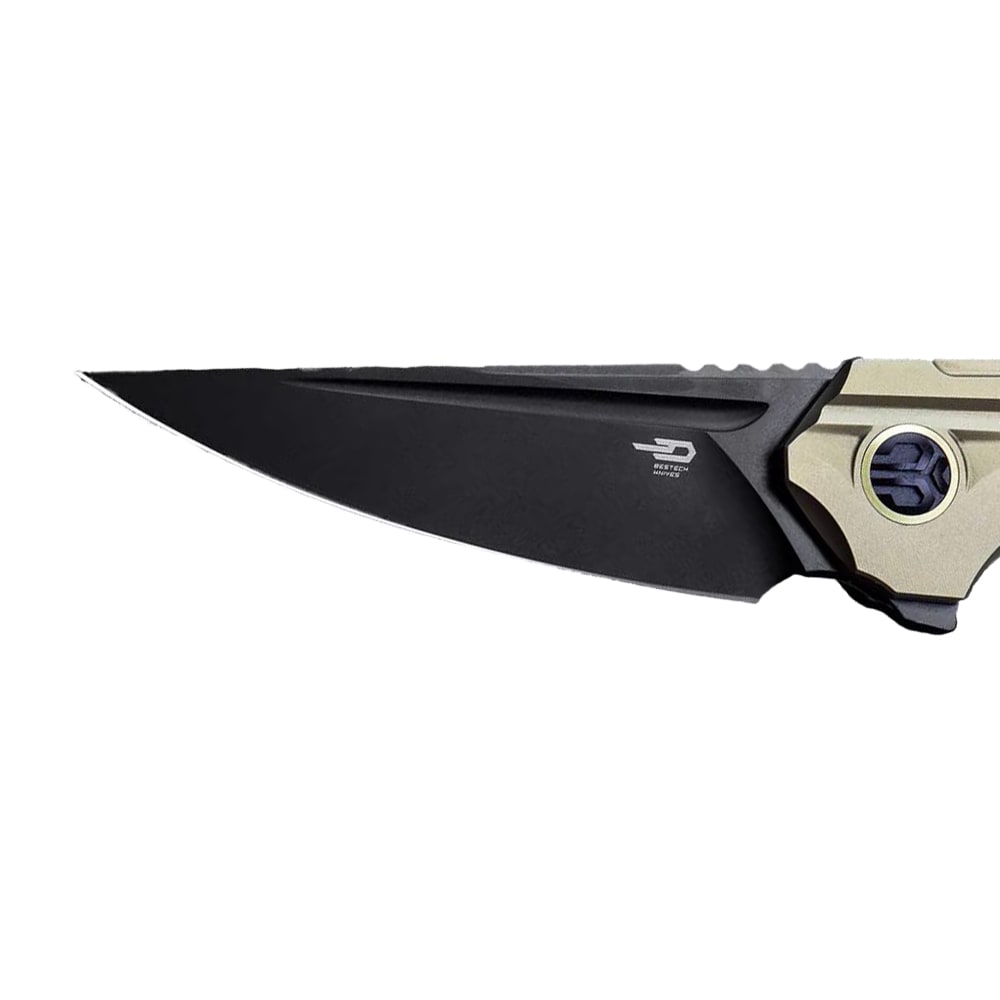 Nóż składany Bestech Knives Vigil - Black Stonewash Blade/Gold Titanium