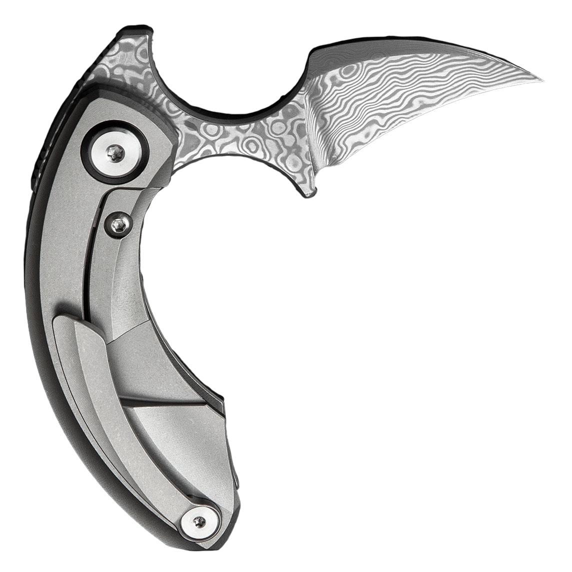 Nóż składany Bestech Knives Strelit - Damascus/Grey Titanium