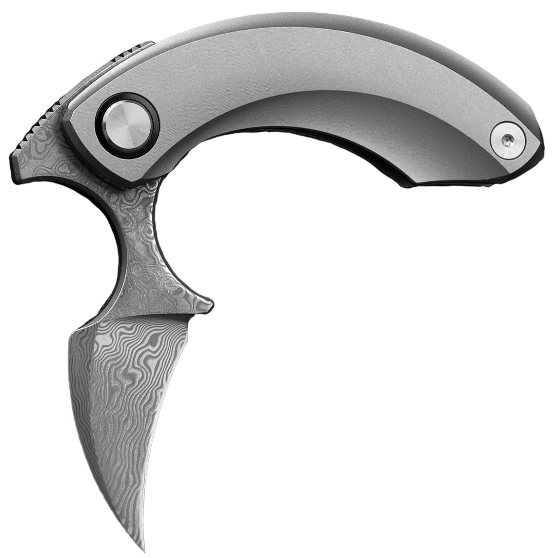 Nóż składany Bestech Knives Strelit - Damascus/Grey Titanium