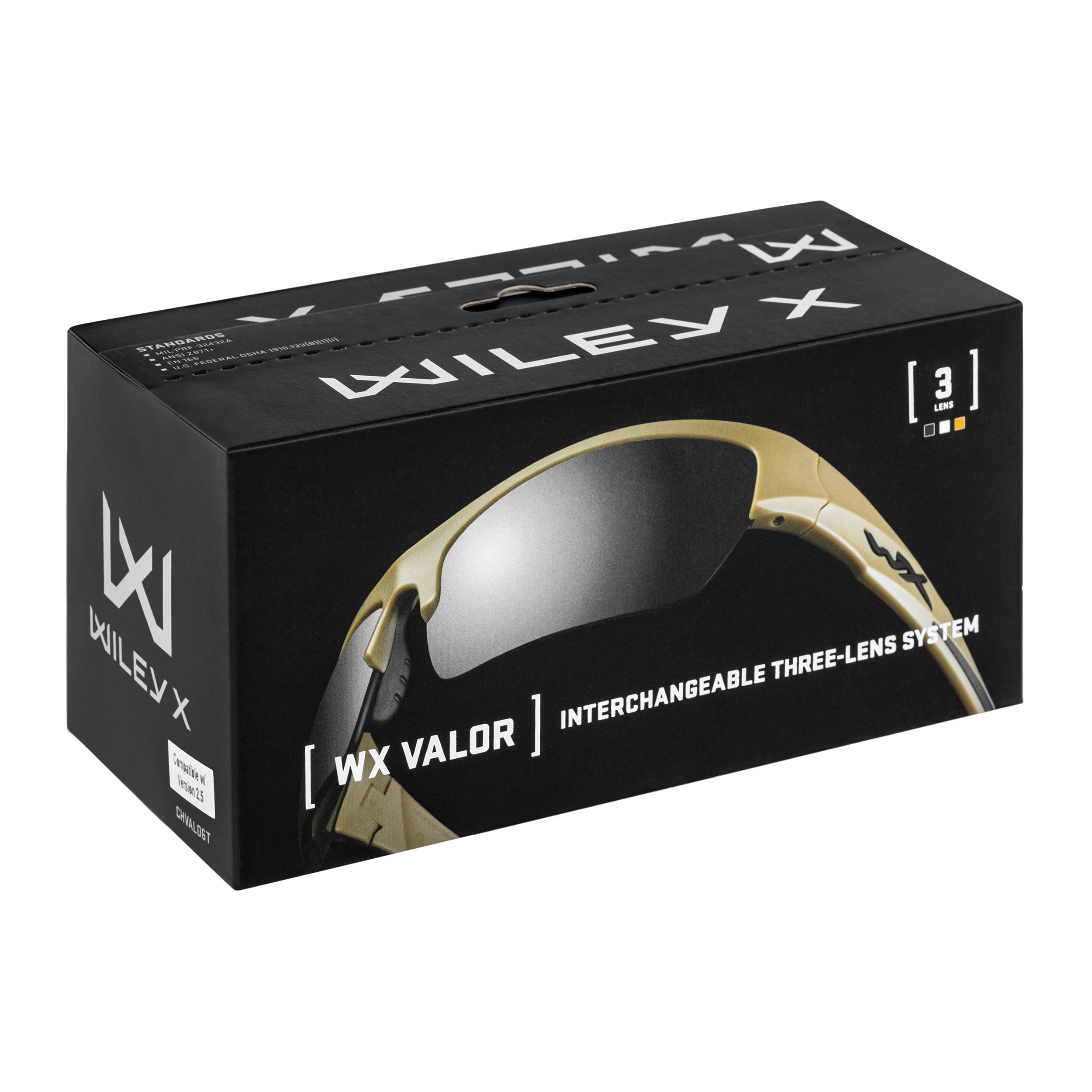 Okulary taktyczne Wiley X Valor 2.5 Set 3in1 - Matte Tan