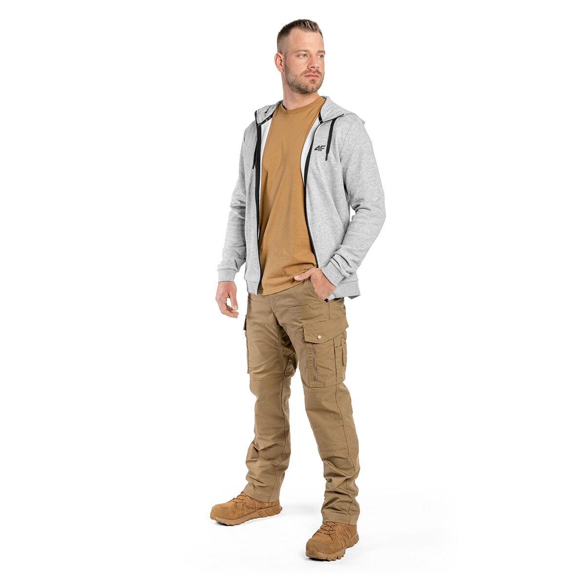 Bluza 4F TSWSM354  - Chłodny Jasny Szary Melanż