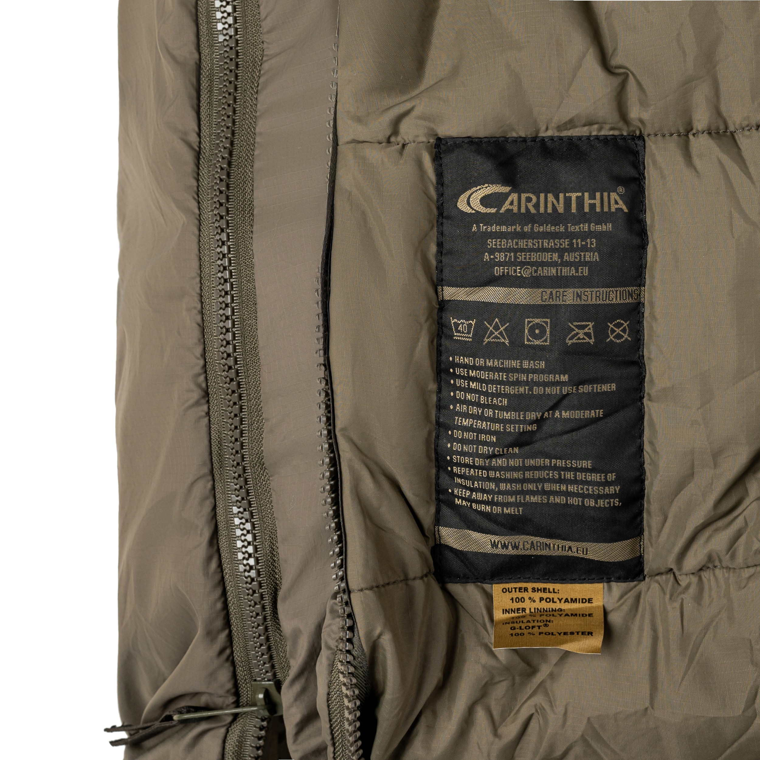 Спальний мішок Carinthia Tropen Large Olive - Лівий