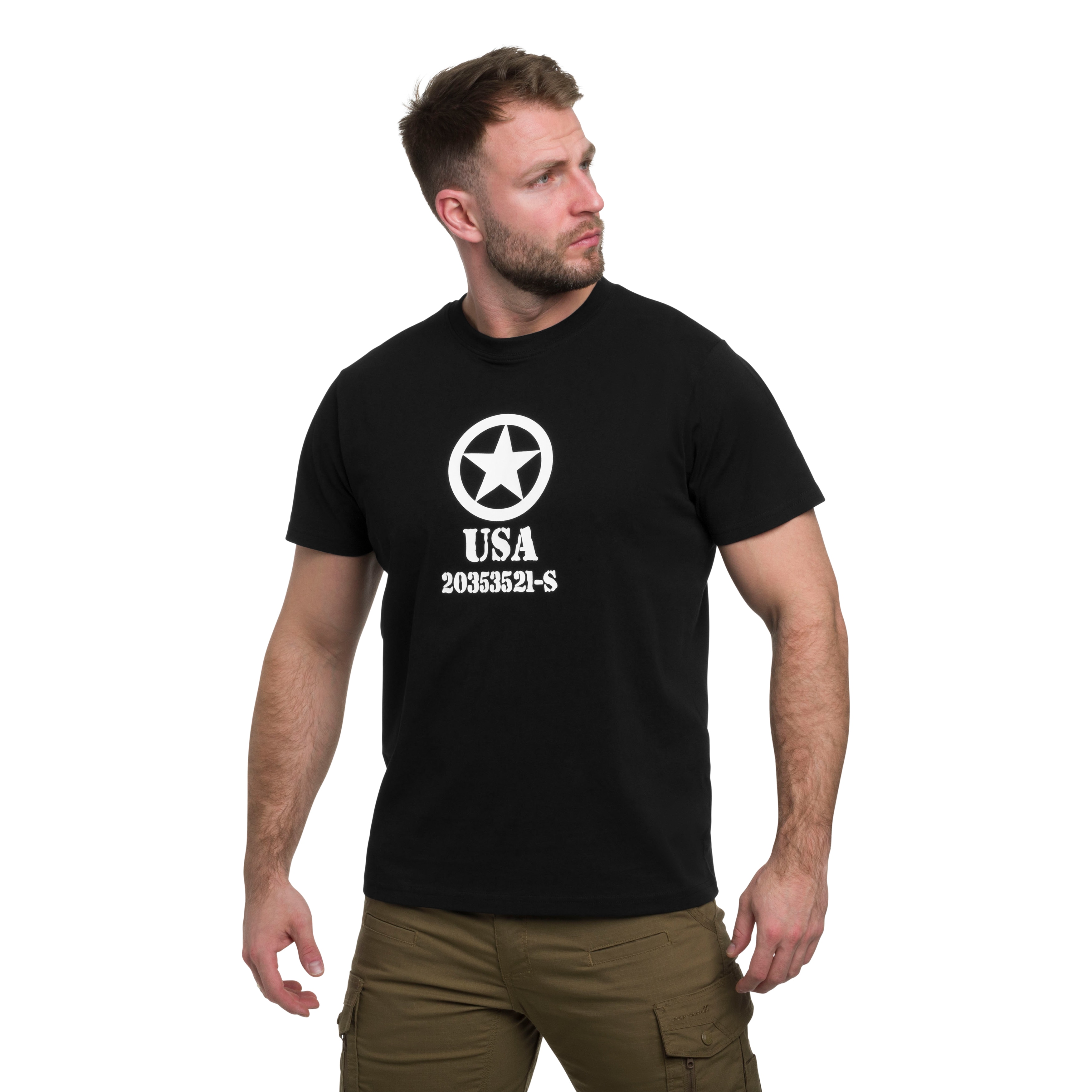 Koszulka T-Shirt Mil-Tec Allied Star - Black