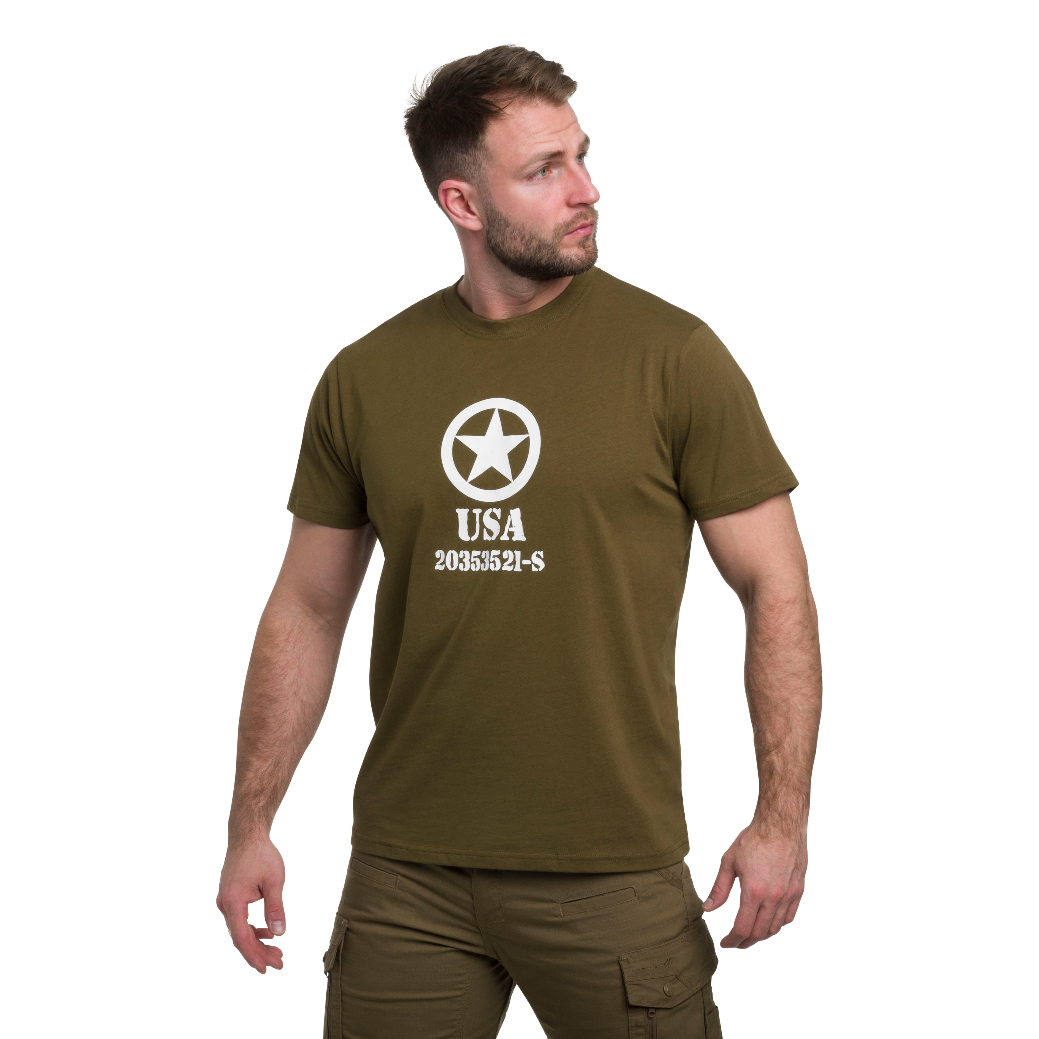 Koszulka T-Shirt Mil-Tec Allied Star - Olive