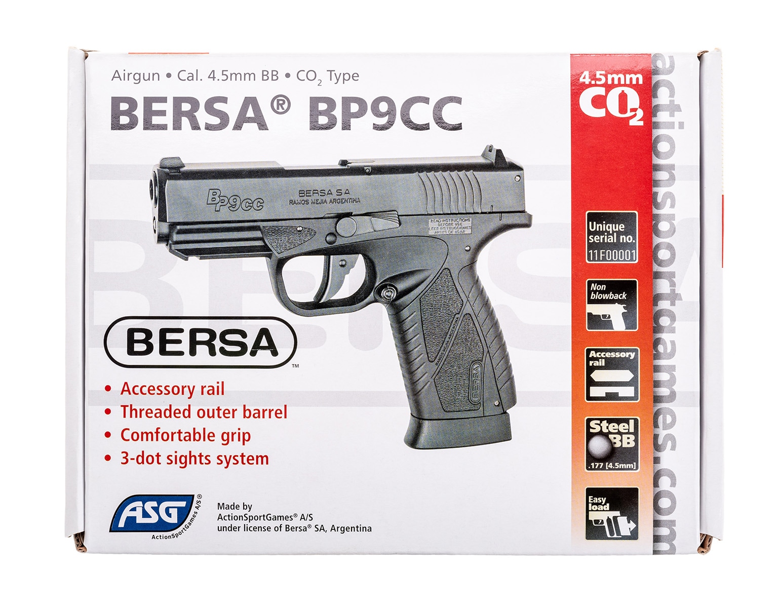 Wiatrówka Bersa BP9CC MS GNB CO2 4,5 mm