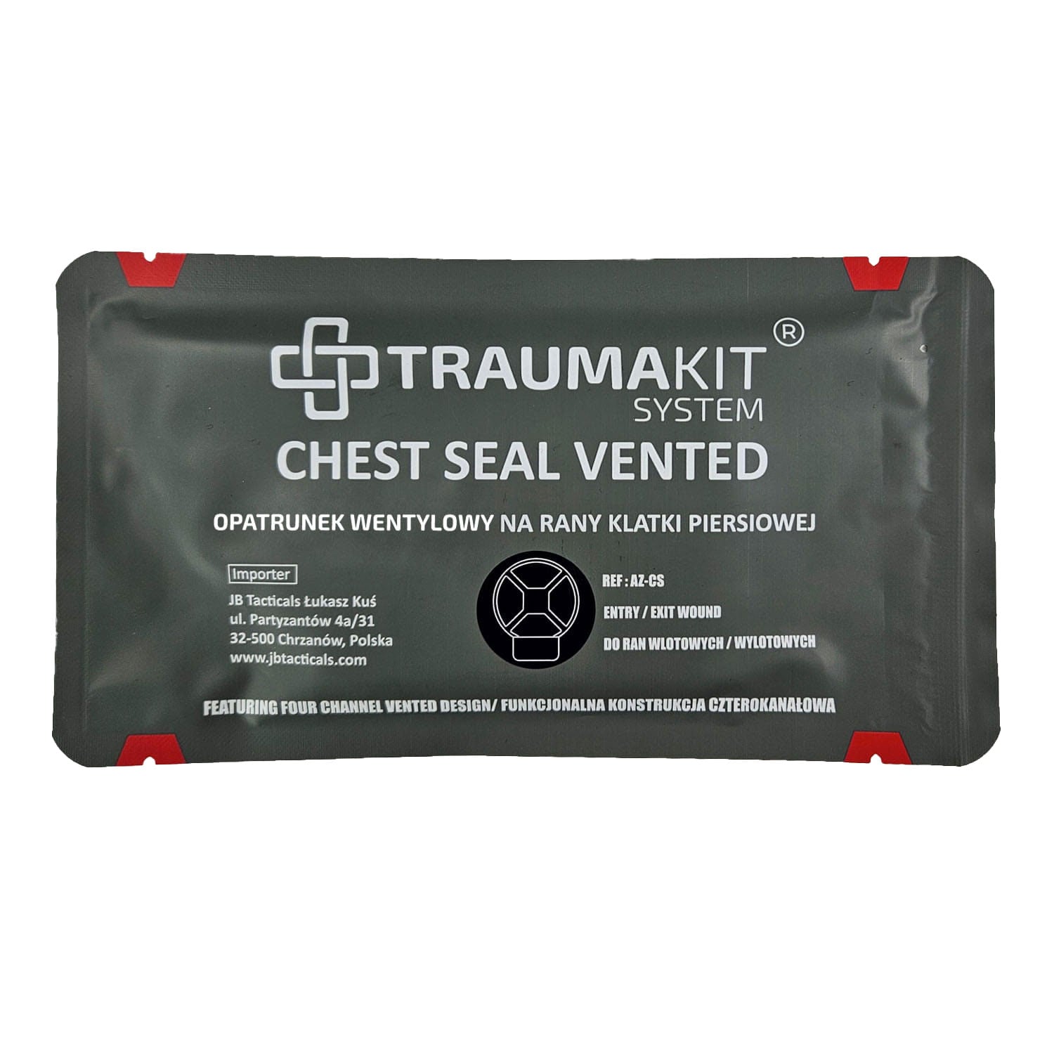 Оклюзійна пов'язка AedMax Trauma Kit Chest Seal Vented