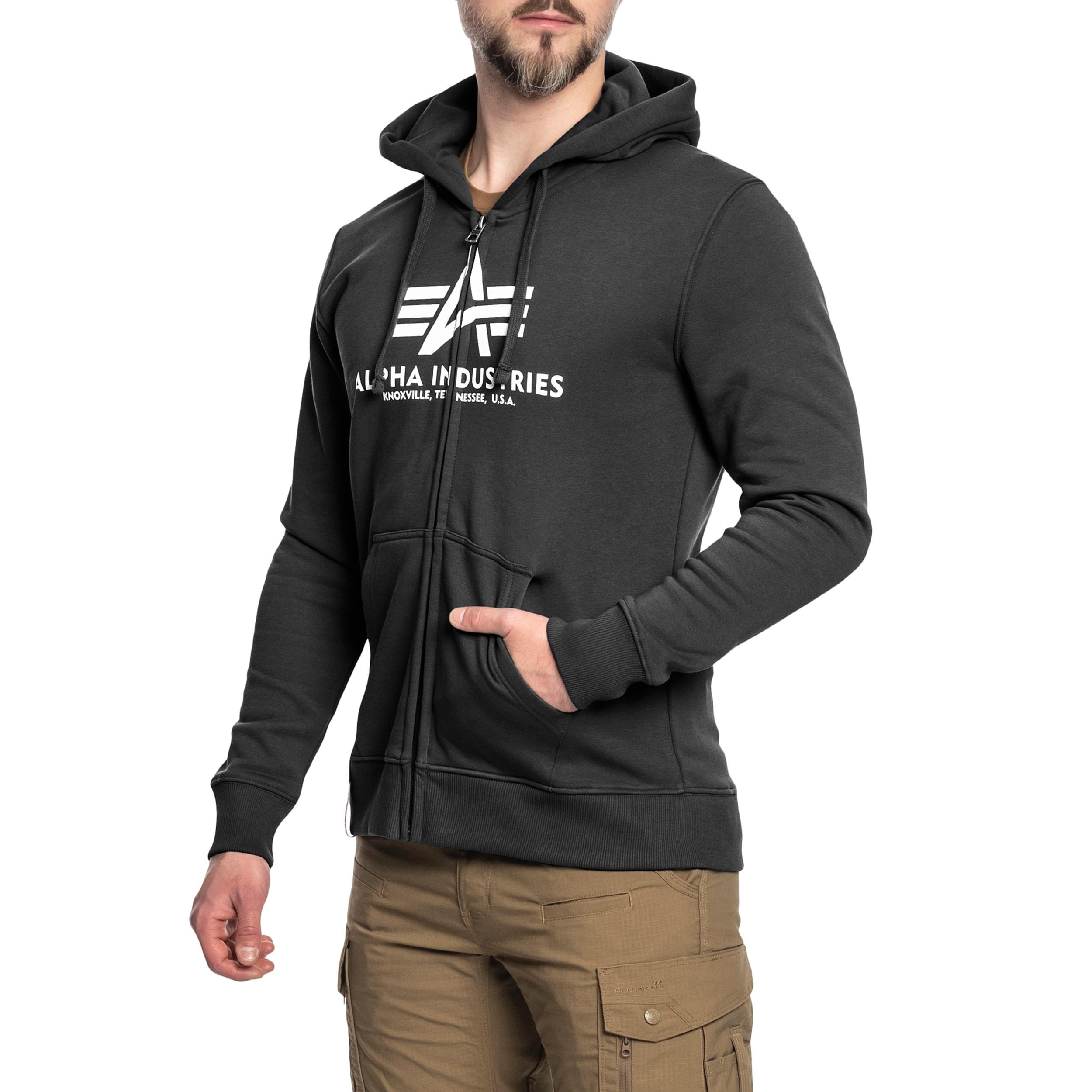 Bluza Alpha Industries Basic Zip Hoody - Black