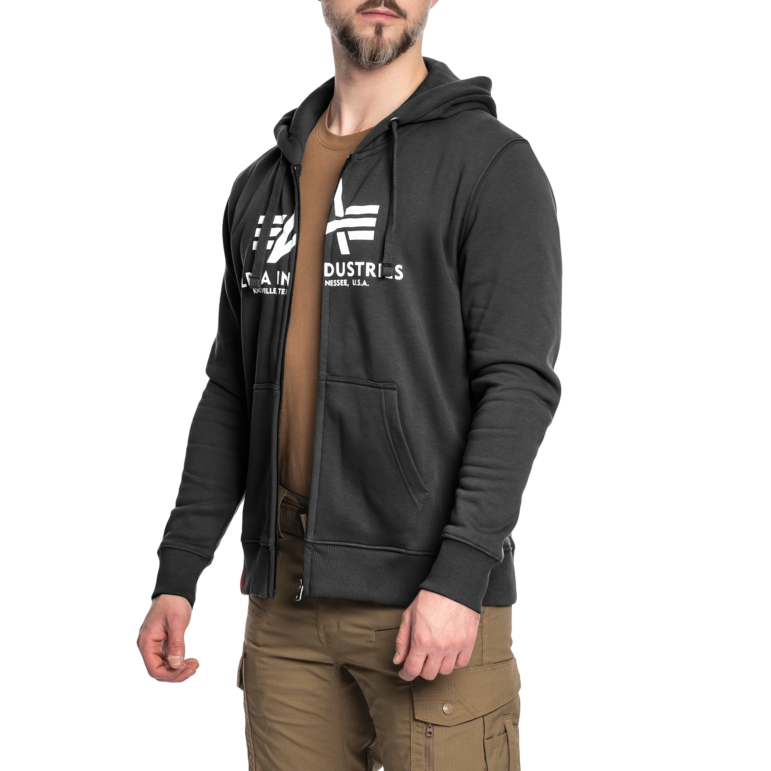 Bluza Alpha Industries Basic Zip Hoody - Black