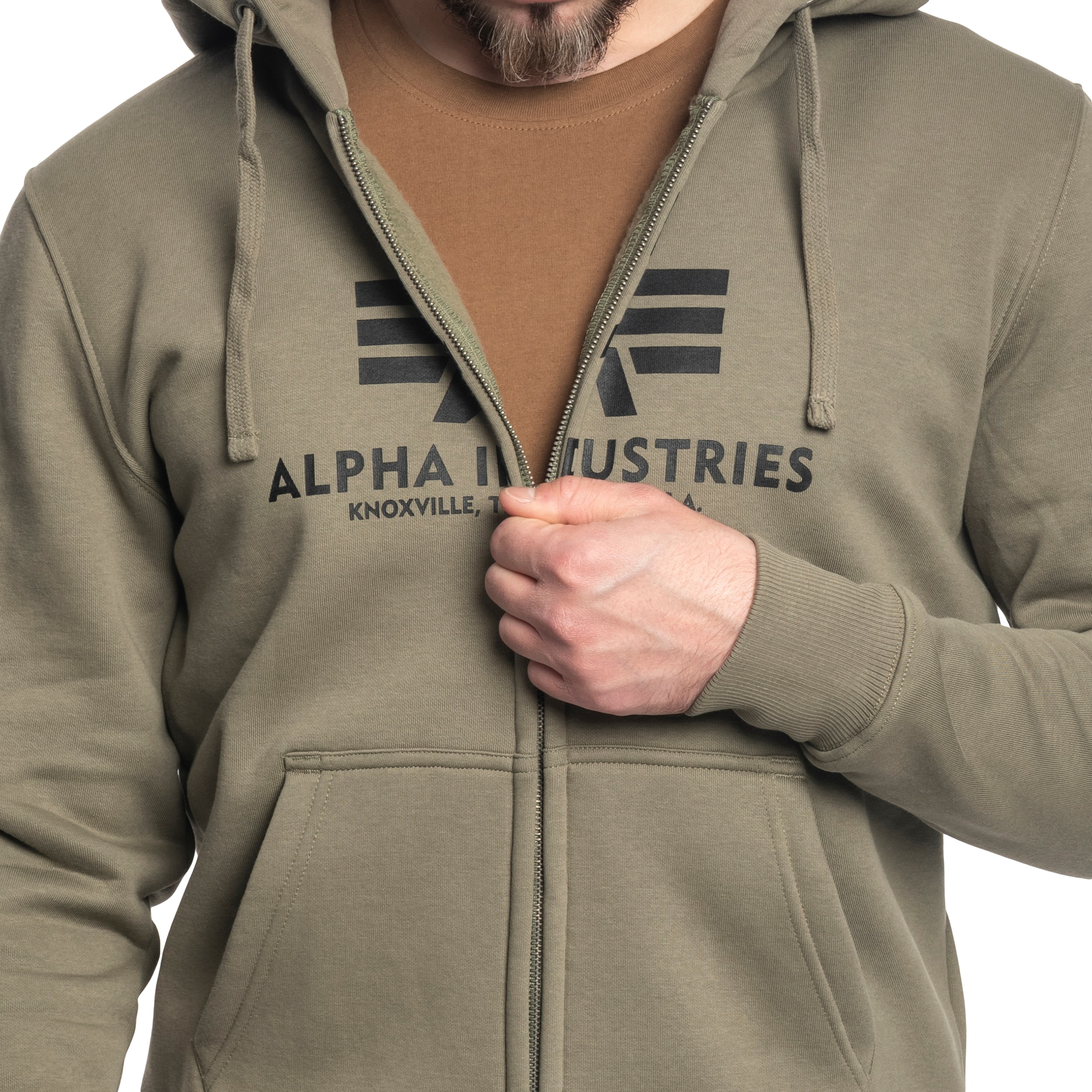 Bluza Alpha Industries Basic Zip Hoody - Olive