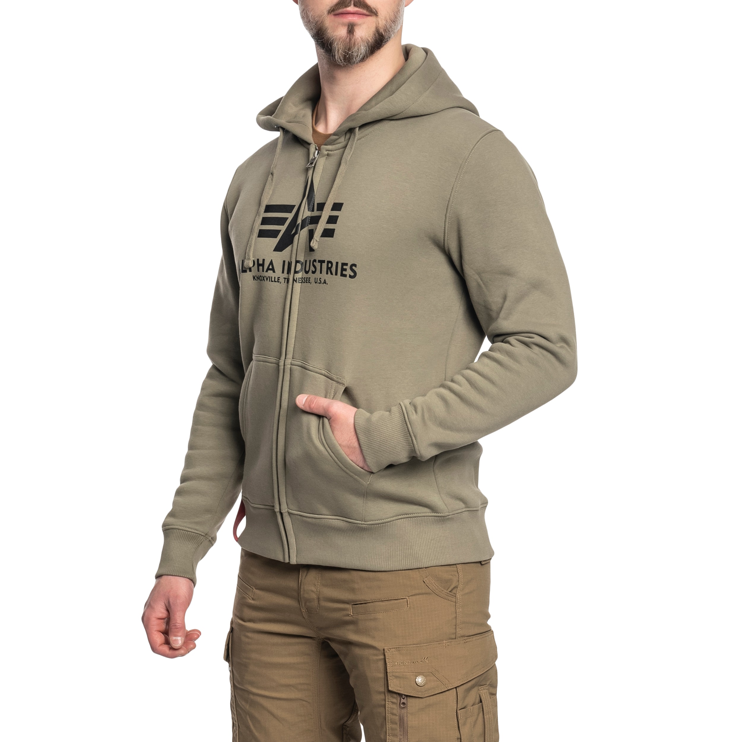 Bluza Alpha Industries Basic Zip Hoody - Olive