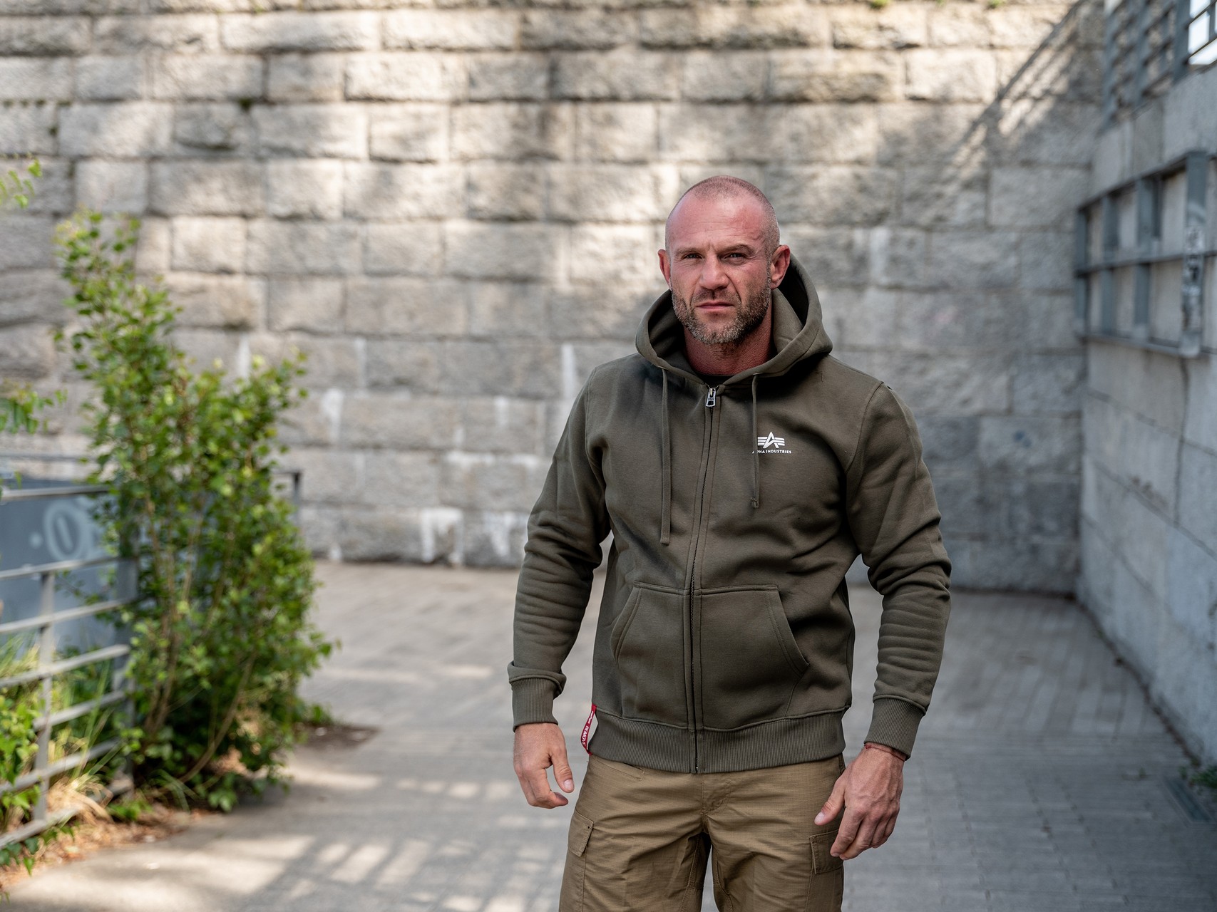 Bluza Alpha Industries Basic Zip Hoody Small Logo - Dark Olive