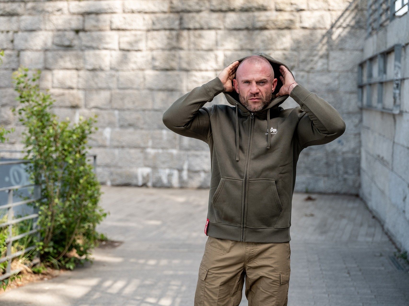 Bluza Alpha Industries Basic Zip Hoody Small Logo - Dark Olive