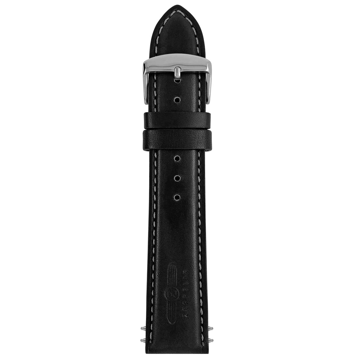 Шкіряний ремінець Zeppelin для годинника 22 мм - Чорний
